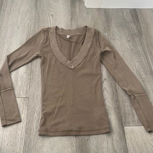 Army green free people ling sleeve